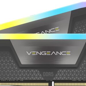 CORSAIR VENGEANCE RGB DDR5 64GB (2x32GB) DDR5 5200MHz CL40 AMD EXPO Intel XMP iCUE Compatible Computer Memory – Gray (CMH64GX5M2B5200Z40K)