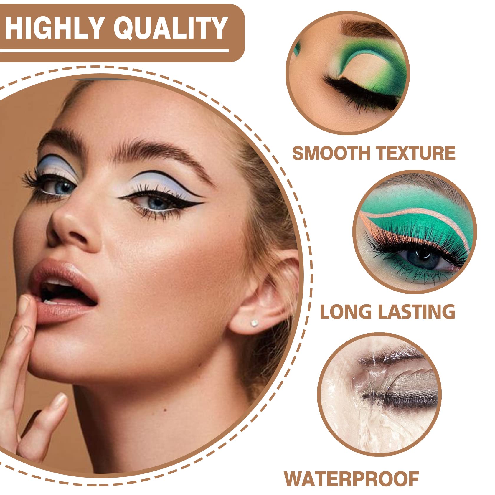 Eyeshadow Primer White Eye Shadow Primer Liquid Matte Eye Primer Waterproof Long Lasting Uniform Color Rendering Eyeshadow Primer for Women Oily Lids Eyeshadow Makeup-White