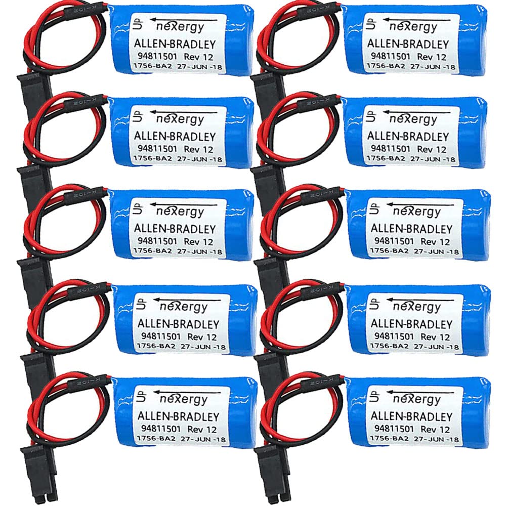 EVASEN (10-Pack) 3.0V 1800mAh BR2/3A-AB PLC Battery Replacement for Allen Bradley 1756-BA2 BR2/3A-AB 1745-B1