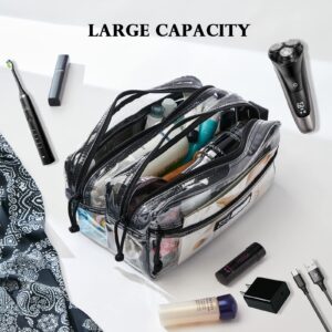 Rough Enough Clear Toiletry Bag Clear Makeup Bag Pouch Bundle Set RE8562+RE8201