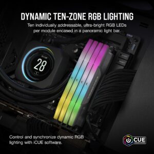 CORSAIR VENGEANCE RGB DDR5 64GB (2x32GB) DDR5 5200MHz CL40 AMD EXPO Intel XMP iCUE Compatible Computer Memory – Gray (CMH64GX5M2B5200Z40K)