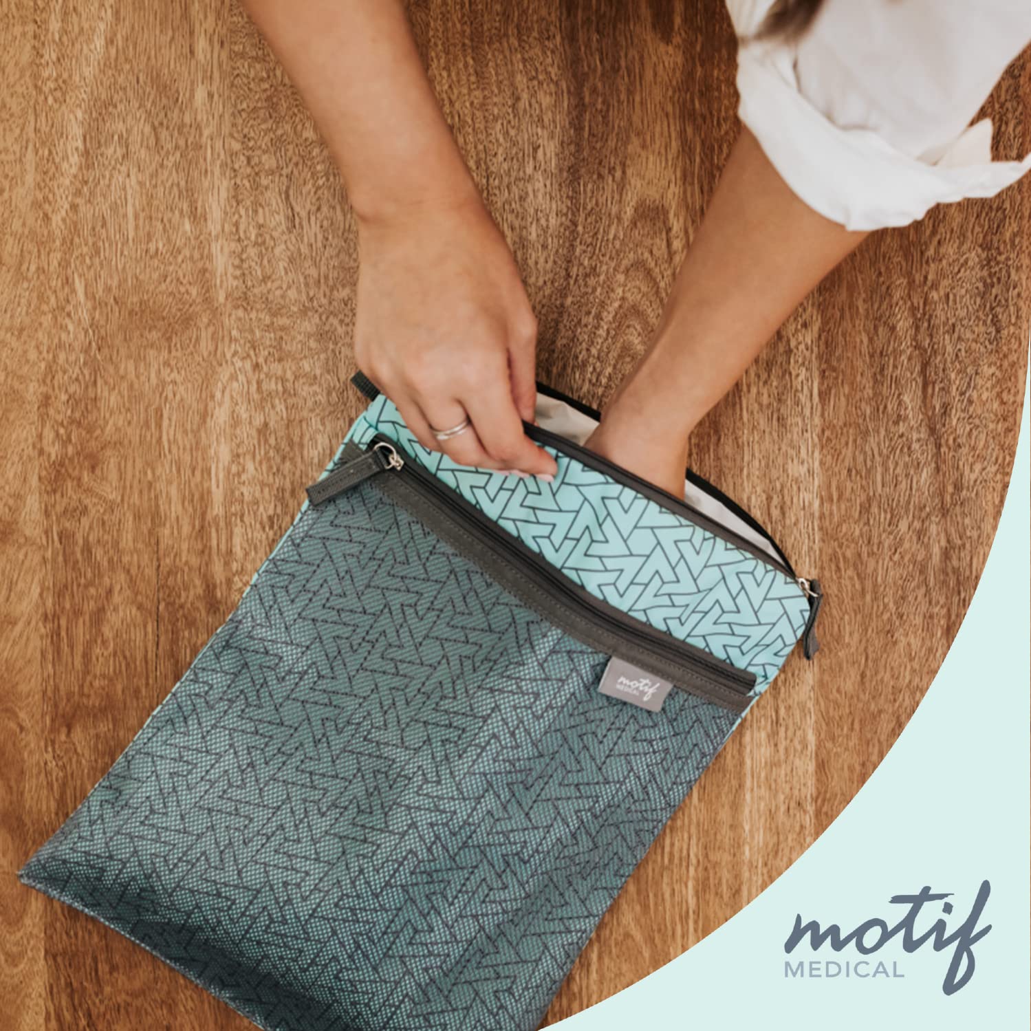 Motif Medical Wet Dry Bag - Perfect for Breast Pump Parts, Messy Baby Clothes, Wet Swimsuits