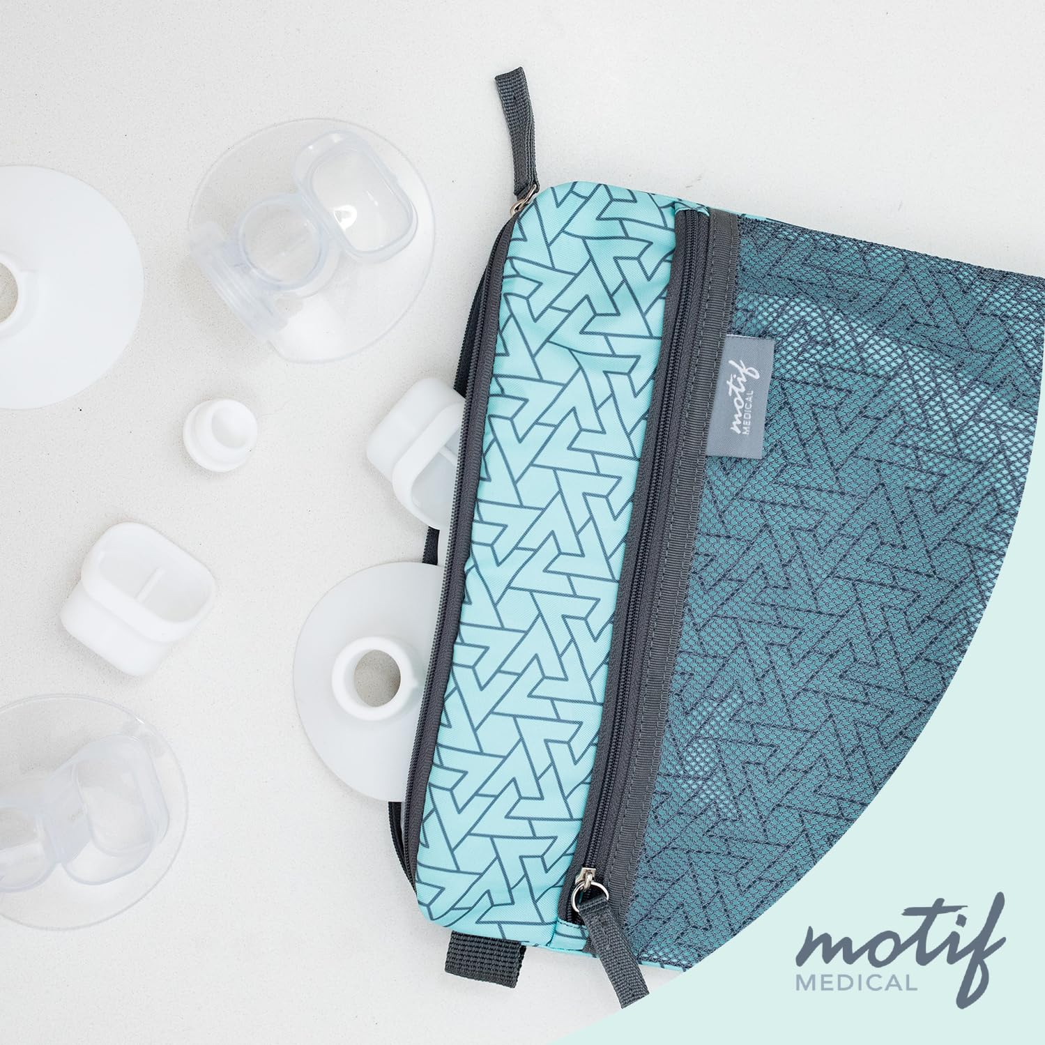 Motif Medical Wet Dry Bag - Perfect for Breast Pump Parts, Messy Baby Clothes, Wet Swimsuits