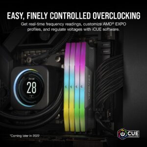 CORSAIR VENGEANCE RGB DDR5 64GB (2x32GB) DDR5 5200MHz CL40 AMD EXPO Intel XMP iCUE Compatible Computer Memory – Gray (CMH64GX5M2B5200Z40K)