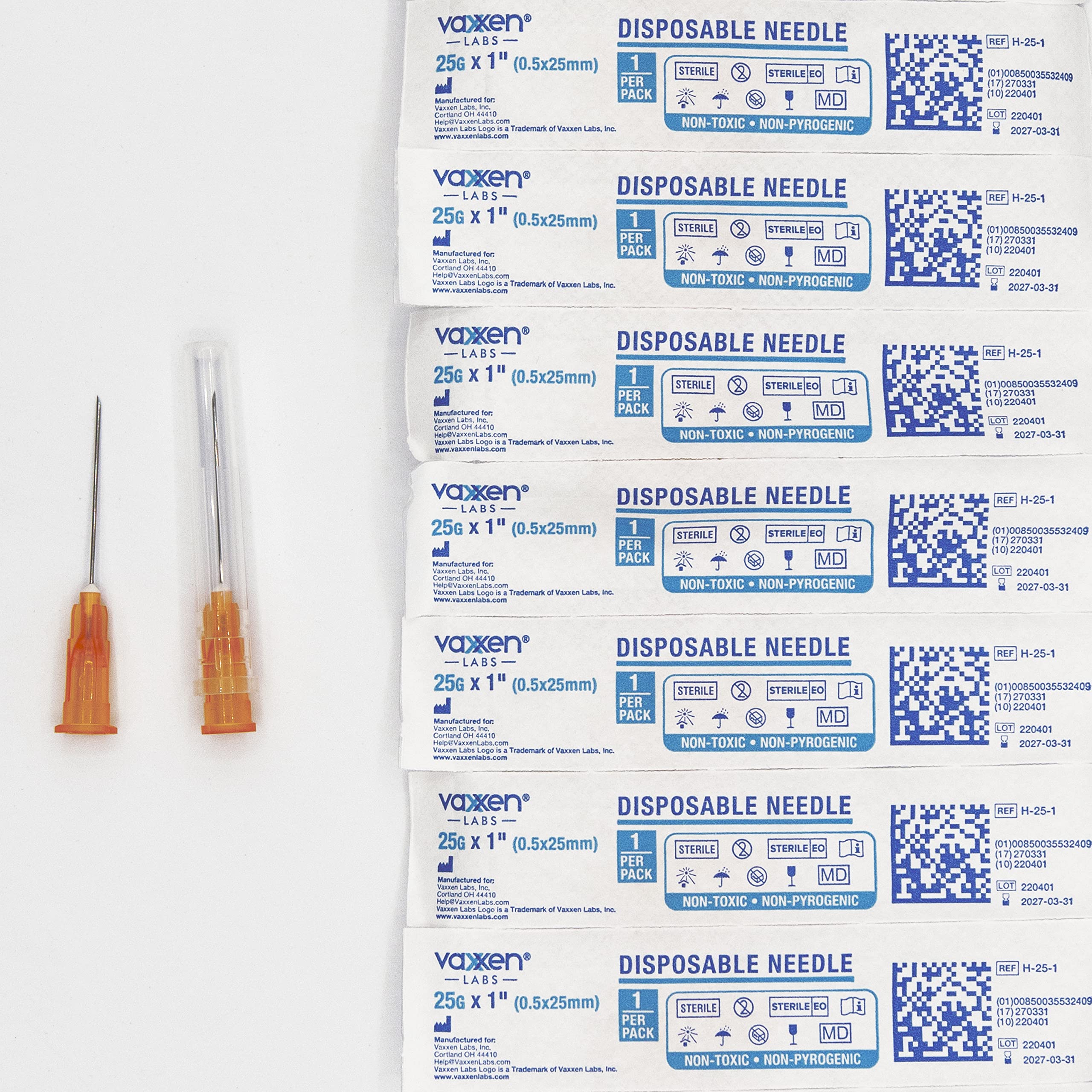 Vaxxen Labs Disposable 25G x 1" Luer Lock (Box of 100)