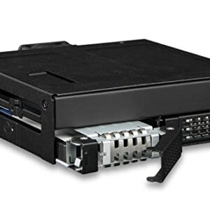 ICY DOCK ToughArmor MB105VP-B 2 x U.2 / U.3 NVMe PCIe 4.0 64Gbps SSD (up to 15 mm) to 1 x SlimSAS 8i (SFF-8654) Removable Frame Housing in 1 x 5.25 Inch Bay Black Complete Metal