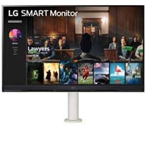 LG (32SQ780S) - 32-Inch 4K UHD(3840x2160) Display, Ergo Stand, webOS Smart Monitor, ThinQ Home, Magic Remote, USB Type-C™, 2x5W Stereo Speakers, AirPlay 2, Screen Share, Bluetooth,White