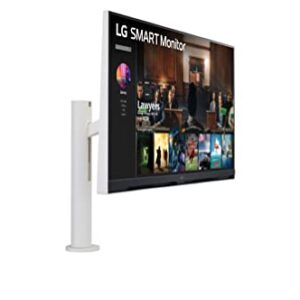 LG (32SQ780S) - 32-Inch 4K UHD(3840x2160) Display, Ergo Stand, webOS Smart Monitor, ThinQ Home, Magic Remote, USB Type-C™, 2x5W Stereo Speakers, AirPlay 2, Screen Share, Bluetooth,White