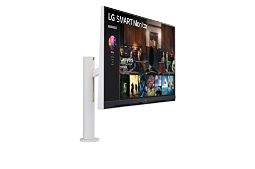 LG (32SQ780S) - 32-Inch 4K UHD(3840x2160) Display, Ergo Stand, webOS Smart Monitor, ThinQ Home, Magic Remote, USB Type-C™, 2x5W Stereo Speakers, AirPlay 2, Screen Share, Bluetooth,White