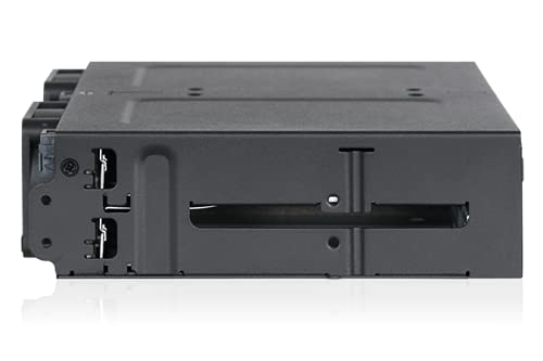 ICY DOCK ToughArmor MB699VP-B V3-4X U.2 NVMe PCIe 4.0 SSD to SFF-8612 OCuLink (According to SFF-9402 Rev 1.1) Removable Frame Metal Black (Compatible with Tri-Mode Cards)