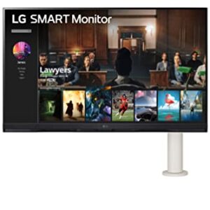 LG (32SQ780S) - 32-Inch 4K UHD(3840x2160) Display, Ergo Stand, webOS Smart Monitor, ThinQ Home, Magic Remote, USB Type-C™, 2x5W Stereo Speakers, AirPlay 2, Screen Share, Bluetooth,White