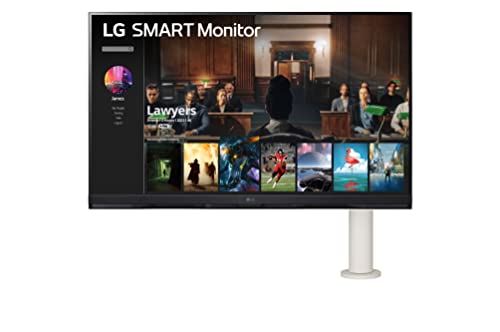 LG (32SQ780S) - 32-Inch 4K UHD(3840x2160) Display, Ergo Stand, webOS Smart Monitor, ThinQ Home, Magic Remote, USB Type-C™, 2x5W Stereo Speakers, AirPlay 2, Screen Share, Bluetooth,White