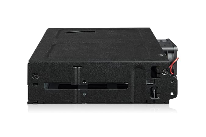 ICY DOCK ToughArmor MB105VP-B 2 x U.2 / U.3 NVMe PCIe 4.0 64Gbps SSD (up to 15 mm) to 1 x SlimSAS 8i (SFF-8654) Removable Frame Housing in 1 x 5.25 Inch Bay Black Complete Metal