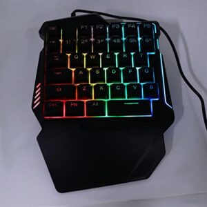 Gaming Keyboard Mouse Converter, One Hand Keyboard Mouse for Mobile Phone with 35 Keys