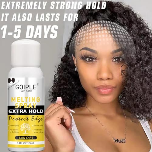 Lace Melting and Holding Spray Glue-Less Hair Adhesive for Wigs, Lace Bond Adhesive Spray Wig Spray for Closure Wigs Closure Front Extensions, Strong Natural Finishing Hold with Control Wig Kit Set