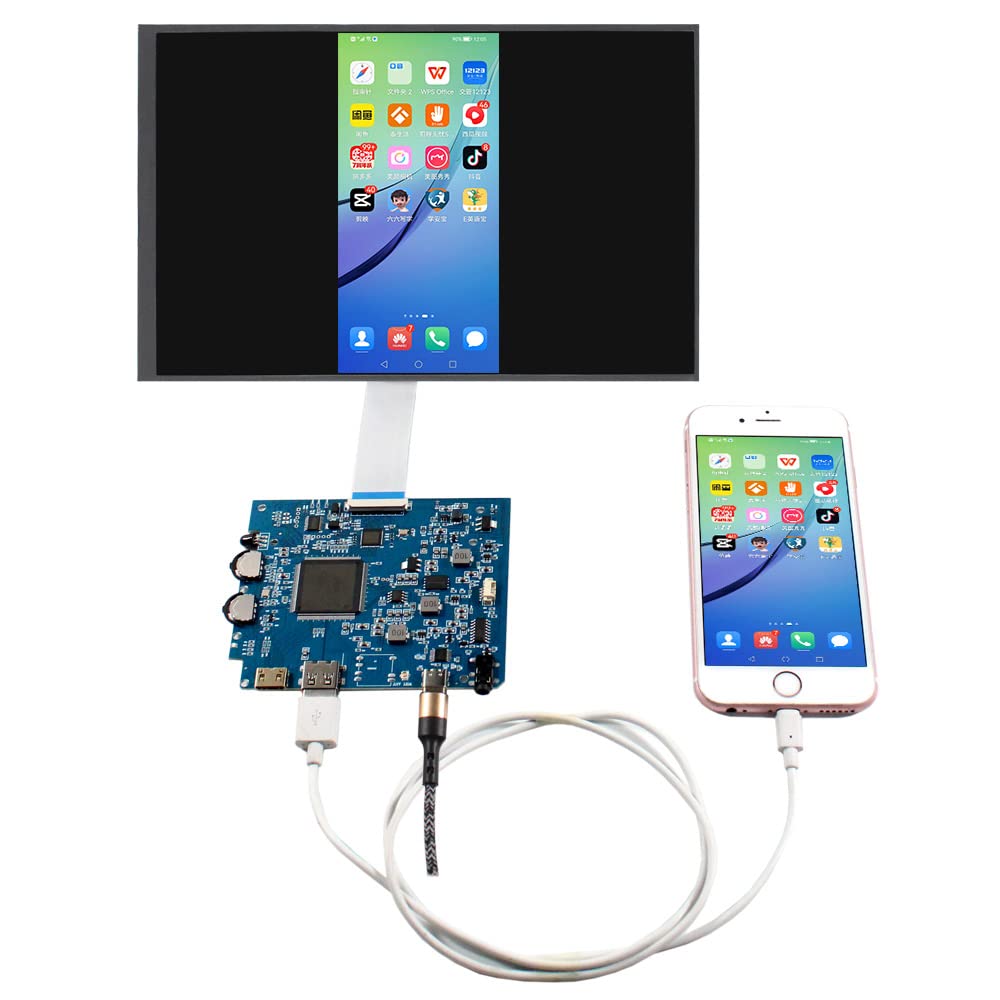 VSDISPLAY 10.1 Inch 1280x800 IPS LCD Screen with Mini HD-MI USB LCD Controller Board VS-TY266H-V837,Supports Image Rotation,for Phone/PC/Laptop/Computer Extended Display Panel