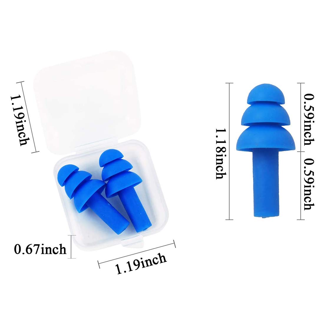 Silicone Ear Plugs for Sleeping,16 Pairs Soft Waterproof Noise Canceling Reduction Earplugs Waterproof Reusable Sound Blocking Earplugs for Concert,Swimming,Study,Loud Noise,Snoring (Dark)