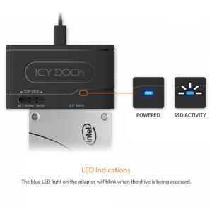 ICY DOCK USB 3.2 Gen 2 10Gbps to 2.5" SATA SSD/HDD & M.2 NVMe/SATA SSD External Reader Adapter | EZ-Adapter MB104U-1SMB