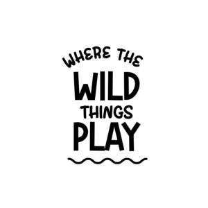 Vinyl Wall Art Decal - Where The Wild Things Play - 14" x 10" - Trendy Motivational Lovely Fun Sticker For Home Kids Room Toddlers Bedroom Nursery Playroom Kindergarten Daycare Playground Decor (Black)