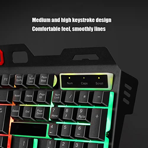 Vikye Wired Gaming Keyboard and Mouse Combo, 104 Keys RGB Backlit Ergonomically Mechanical Gaming Keyboard, Wired USB Gaming Keyboard Mouse Set