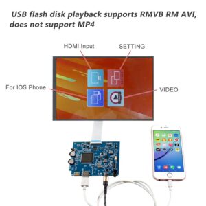 VSDISPLAY 10.1 Inch 1280x800 IPS LCD Screen with Mini HD-MI USB LCD Controller Board VS-TY266H-V837,Supports Image Rotation,for Phone/PC/Laptop/Computer Extended Display Panel