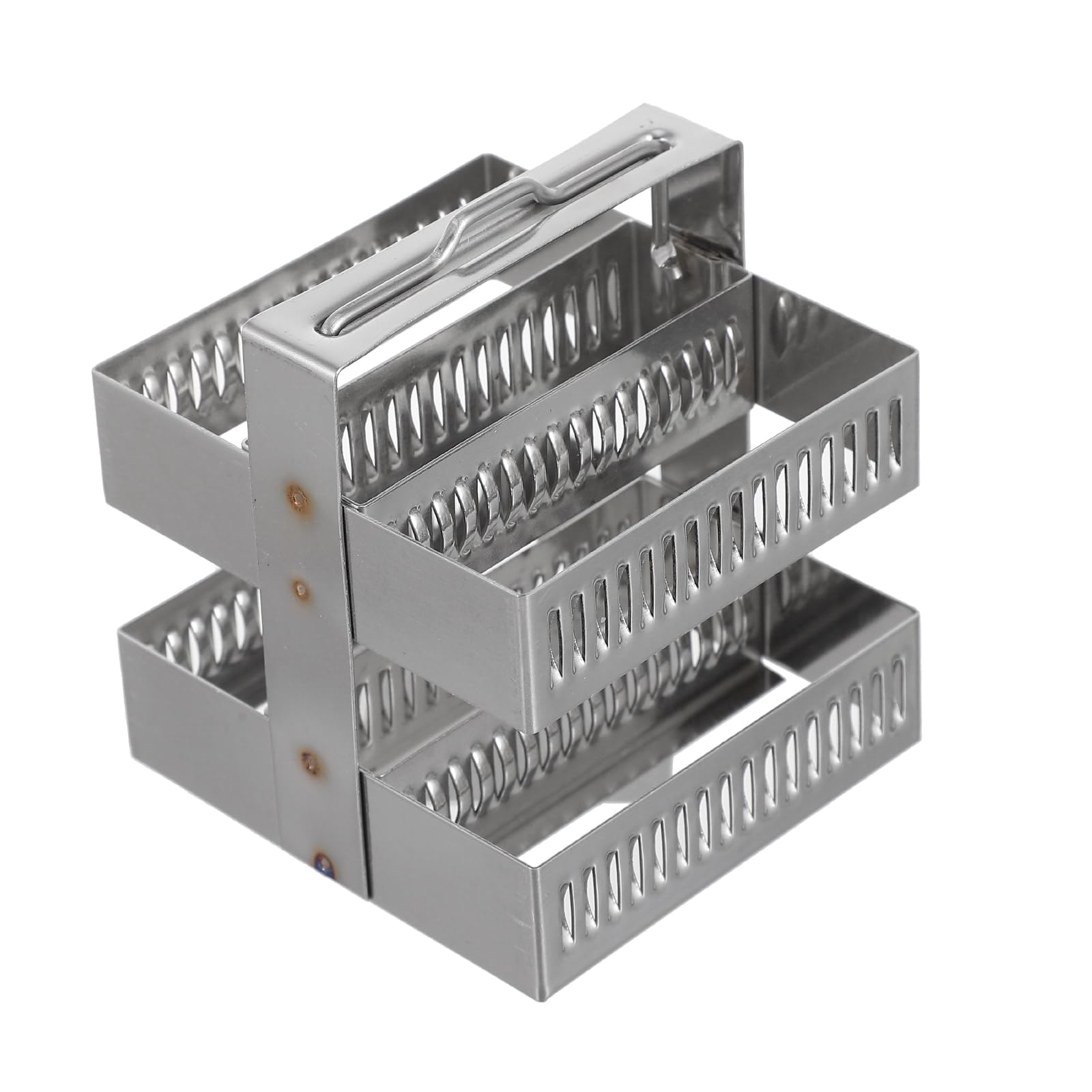 iplusmile Microscope Slides Rack 30 Positions, Stainless Steel Microscope Slide Holder - Research Staining Specimen Experiment Experiments Storage Stand for Lab