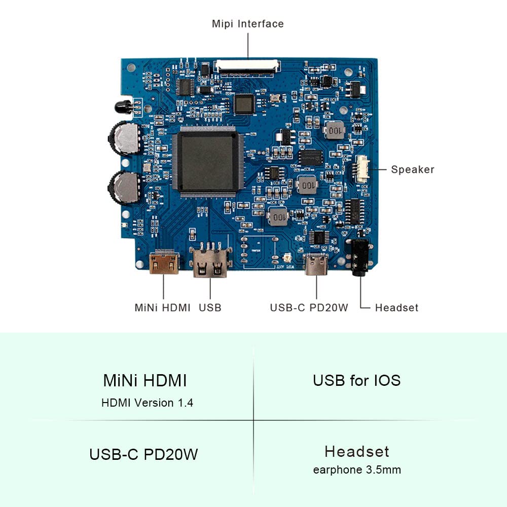 VSDISPLAY 10.1 Inch 1280x800 IPS LCD Screen with Mini HD-MI USB LCD Controller Board VS-TY266H-V837,Supports Image Rotation,for Phone/PC/Laptop/Computer Extended Display Panel