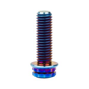 Wanyifa Titanium Flange 12 Point Head M8 x15 20 25 30 35 40 45 50 55 60 65mm Screw Bolt Pack of 4 (M8x25mm, Burning Blue)