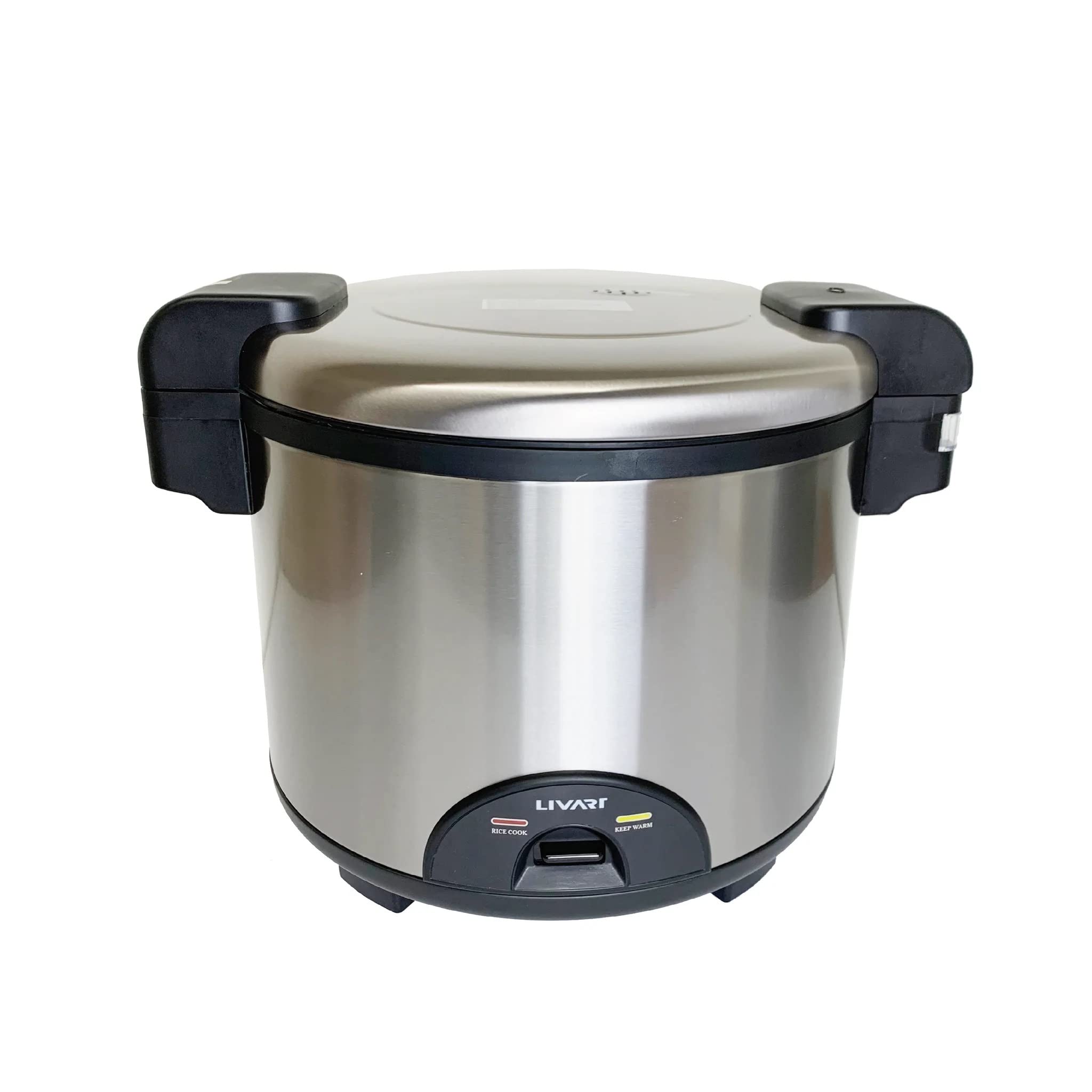 Commercial Rice Cooker, Warmer, 60 Cup Cooked / 30 Cup Uncooked, LIVART [L-60] [DURABLE & SPACIOUS] Strongly Built and Quality Bulk Rice Cooking for Restaurants/Catering/Hotels - Stainless Steel