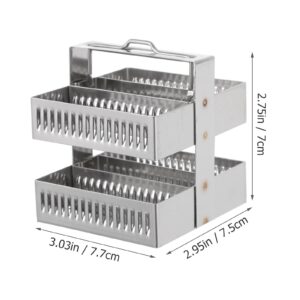 iplusmile Microscope Slides Rack 30 Positions, Stainless Steel Microscope Slide Holder - Research Staining Specimen Experiment Experiments Storage Stand for Lab