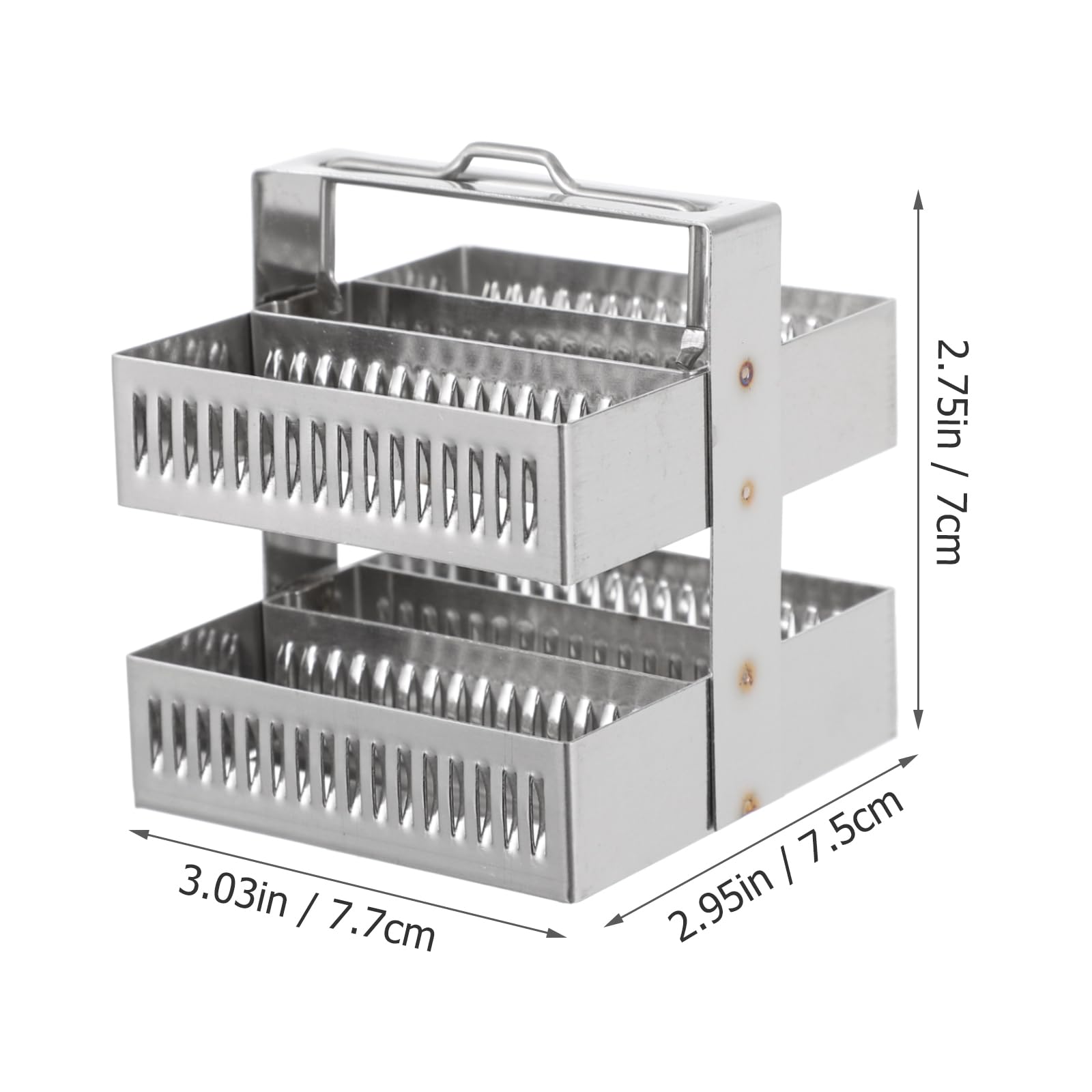 iplusmile Microscope Slides Rack 30 Positions, Stainless Steel Microscope Slide Holder - Research Staining Specimen Experiment Experiments Storage Stand for Lab