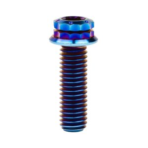 Wanyifa Titanium Flange 12 Point Head M8 x15 20 25 30 35 40 45 50 55 60 65mm Screw Bolt Pack of 4 (M8x25mm, Burning Blue)