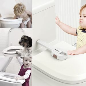 Toilet Locks Baby Proof - OKEFAN Toilet Seat Lock Child Safety for Toddlers Adhesive Kids Proofing Toilet Lid Lock Easy to Install No Drill Needed (1)