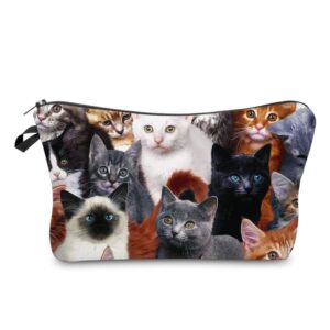 cosmetic bags for women small cute cats makeup bag for purse travel toiletry bag accessories organizer zipper pouch gift idea