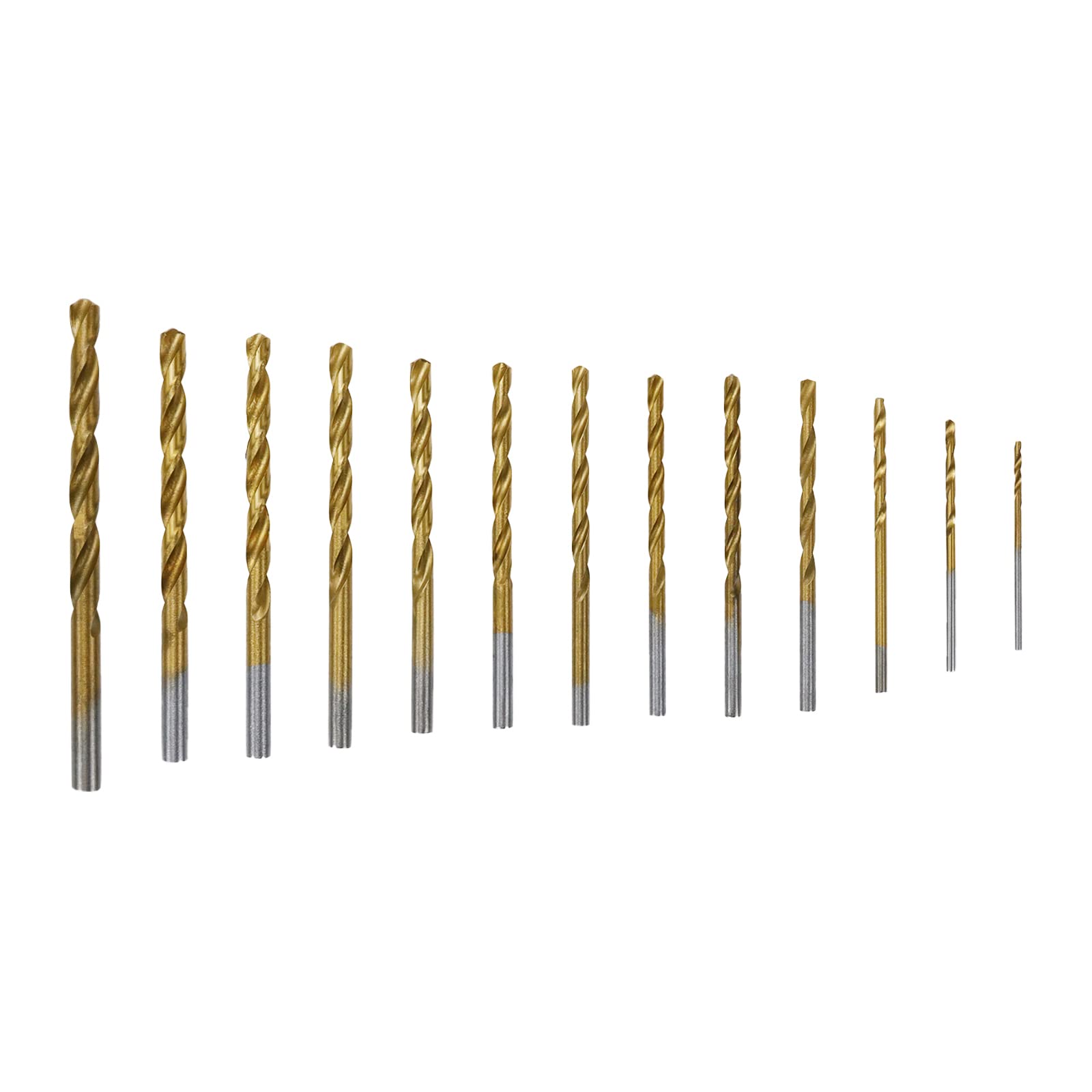 Tsnamay 1.5-6.5mm High Speed Steel Titanium Plated Drill Bit,Titanium HSS Drill Bit Set Cutting Carpenter Wood Metal,13Pcs