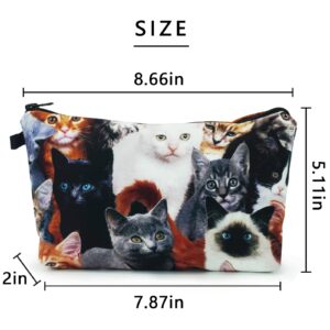 Cosmetic Bags for Women Small Cute Cats Makeup Bag for Purse Travel Toiletry Bag Accessories Organizer Zipper Pouch Gift Idea