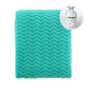 crevent 30''x40'' soft cozy warm baby blankets for boys girls solid color - all season use - newborn essentials (wave teal blue)