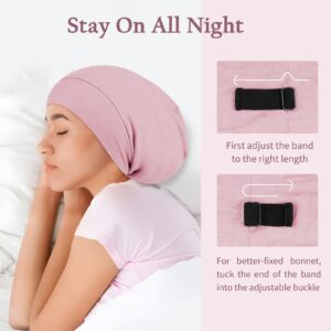 OLESILK 100% Mulberry Silk Bonnet for Sleeping Women, Silk Hair Wrap for Sleeping, Silk Sleep Bonnet for Women&Men, Real Silk, Not Satin Pink