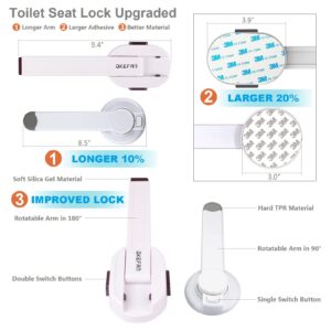 Toilet Locks Baby Proof - OKEFAN Toilet Seat Lock Child Safety for Toddlers Adhesive Kids Proofing Toilet Lid Lock Easy to Install No Drill Needed (1)