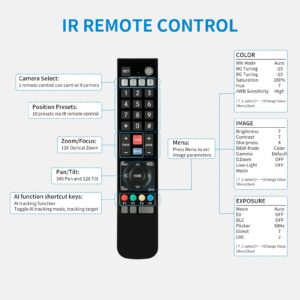 FEELWORLD UHD4K12X 4K PTZ Camera USB POE 12X Optical Pan Tilt Zoom, AI Auto Tracking Fcous SDI HDMI IP Remote Control for Live Streaming Church Video Conference Teaching