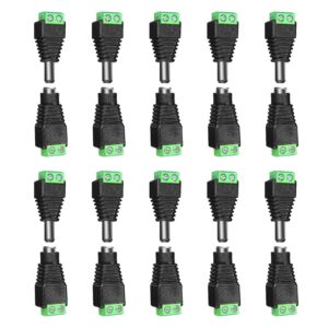 anlink 10 pairs (10 x male + 10 x female) 12v 5.5mm x 2.1mm dc power jack plug adapter connector for led strip, cctv security camera