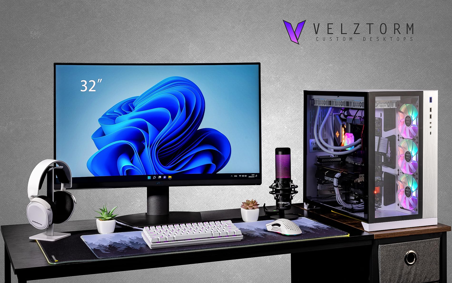 Velztorm Lux Gaming & Entertainment Desktop PC (AMD Ryzen 9 5950X 16-Core, 32GB RAM, 1TB PCIe SSD + 2TB HDD (3.5), GeForce RTX 4090 24GB, WiFi, HDMI, USB 3.2, USB 3.1, Display Port, Win 11 Home)