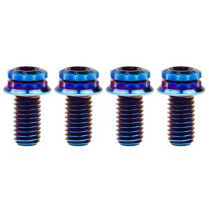 wanyifa titanium flange 12 point head m8 x15 20 25 30 35 40 45 50 55 60 65mm screw bolt pack of 4 (m8x15mm, burning blue)