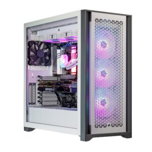 velztorm white aciex gaming pc 14th gen ai compatible (intel i9-14900k 24-core, 128gb ddr5 4800mhz ram, 8tb pcie ssd, geforce rtx 4090 24gb, 1000w, wifi6, bt5.2, win 11 pro) velz0061