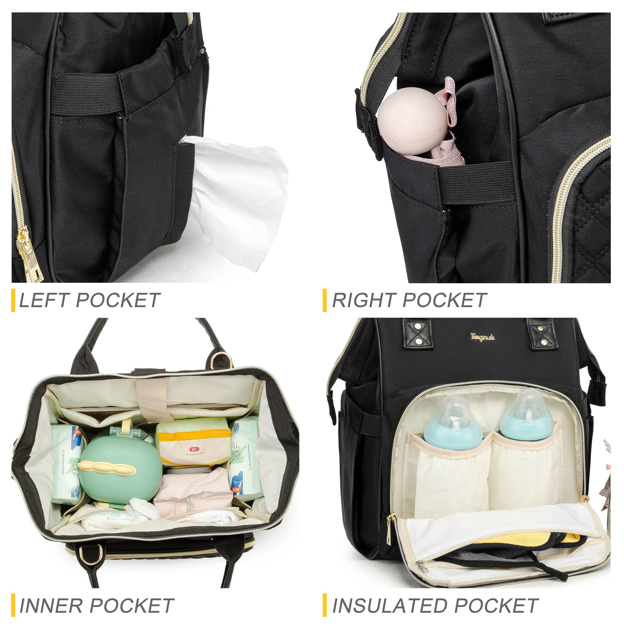 Ezgnuk Small Diaper Bag, Mini Baby Backpack, Multi-function Waterproof Travel Tote Work Bag