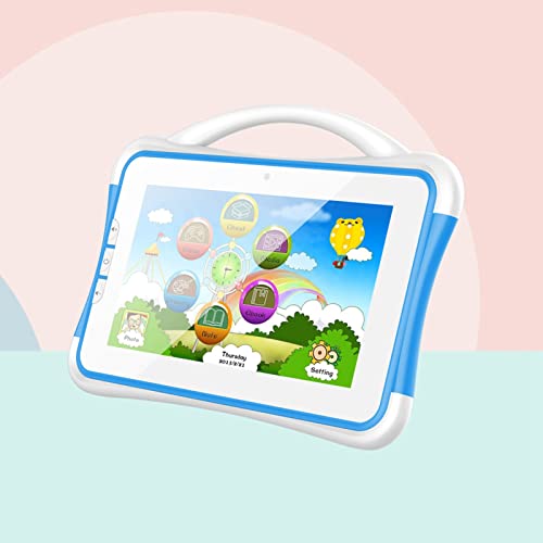 Kids Tablet, Dual Camera 5G WiFi Support 3G Network 7 Inch 1GB Plus 32GB Eye Protection Screen 100240V for Kids Girls Boys Learning Tablets (US Plug)