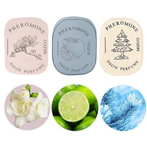 Grospe 3PCS Solid Balm Sets Solid Perfume Portable Pocket Balm Perfume Perfect for Travel Use Natural Fragrance Parfum for Men and Women