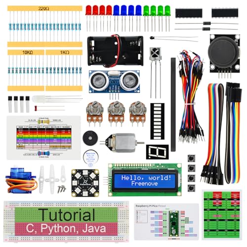 Freenove Ultimate Starter Kit for Raspberry Pi Pico W (Included), Dual-core Arm Cortex-M0+ Microcontroller, 767-Page Detailed Tutorial, 224 Items, 119 Projects, Python C Java Code