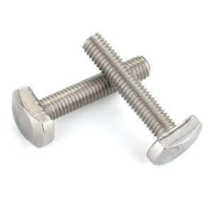 M8 x 25mm T-Slot Drop-in Stud Sliding Bolts T Shape Screws, 304 Stainless Steel 18-8, Plain Finish, Fully Threaded, 10 PCS