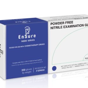 Nitrile Exam Medical Disposable Gloves, Chemo Rated, Powder Free, Latex Free, Non Sterile, 200 Count, 3 Mil, Dental, Food Safe, Light Duty, Textured Tips (Medium, 200)